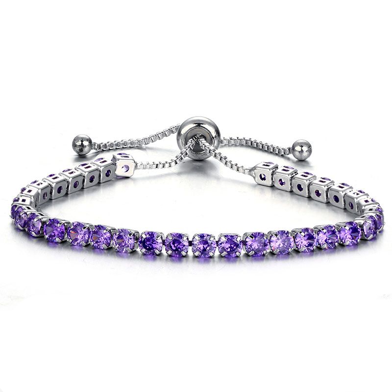 4mm Purple Moissanite Tennis Bracelet