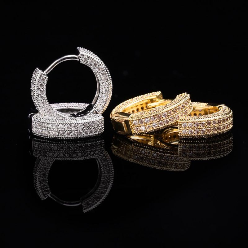 Moissanite Iced Hoop Earring