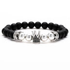 Black Frosted & Copper Beads Iced Crown Bracelet