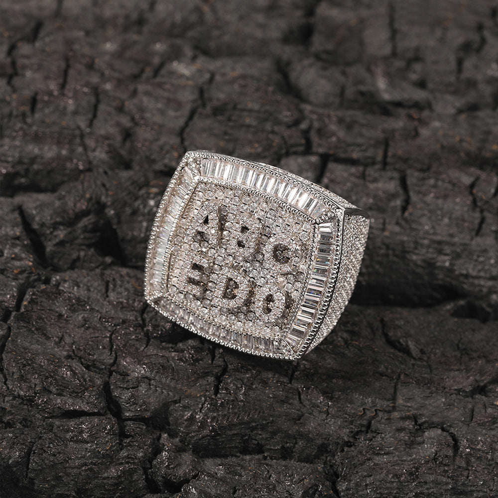 Moissanite Ice Alphabet Custom DIY Rings