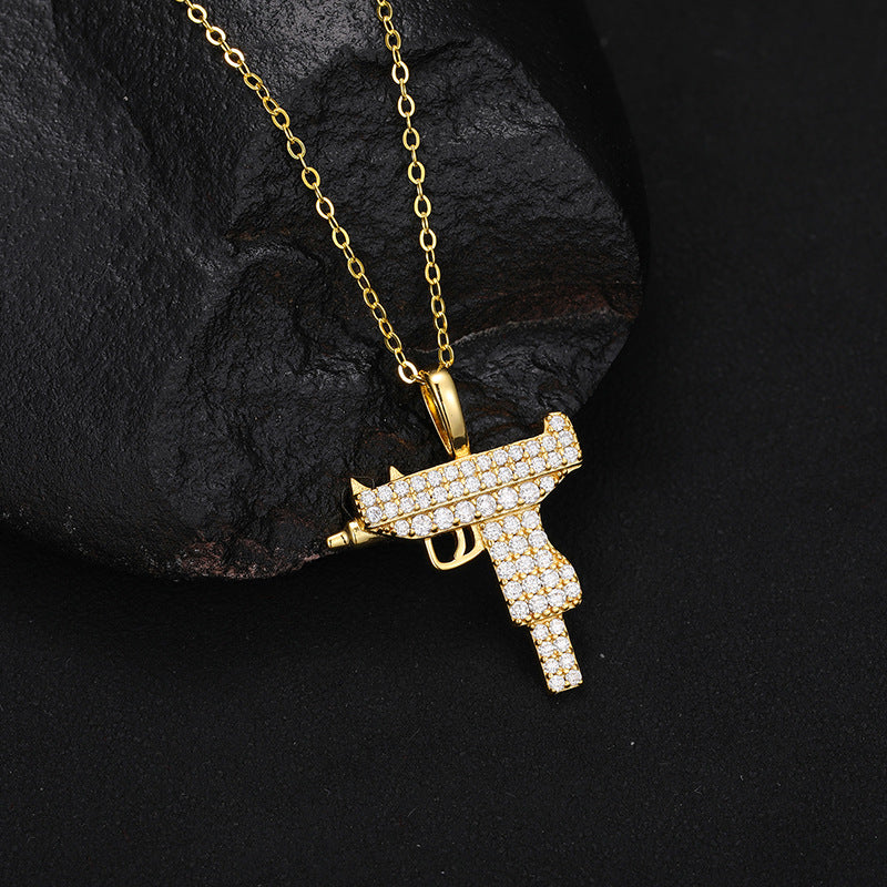 Zircon Uzi Charge Pendant Necklace