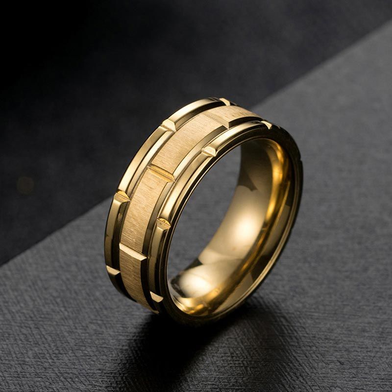 Unique Gents Titanium Steel Band in Gold