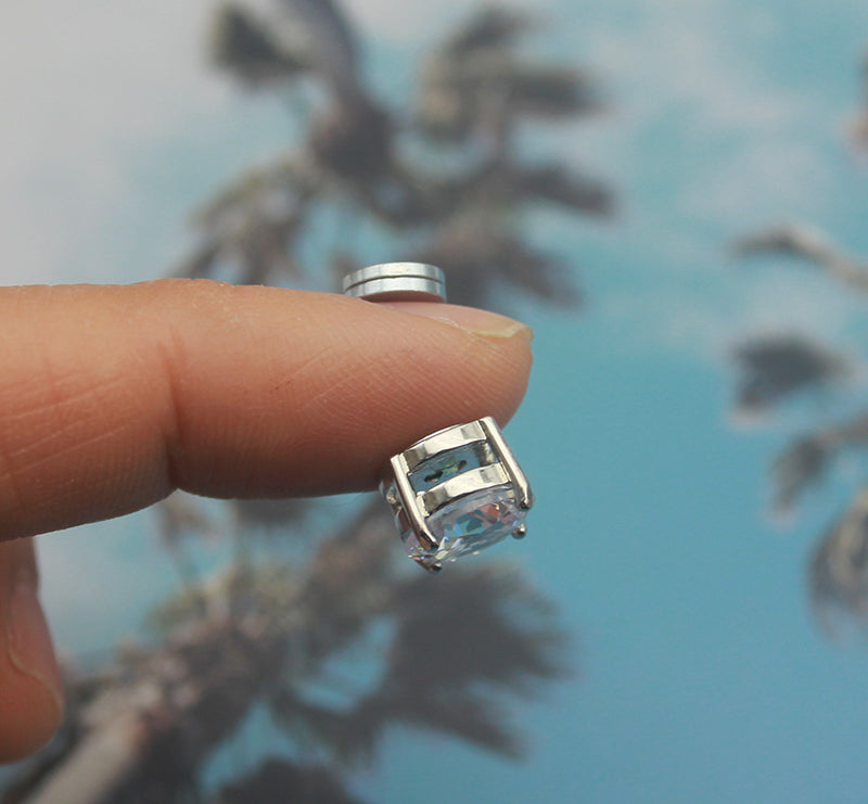 1CT*2 D Color VVS1 Moissanite Six-Claw Magnetic Stud Earrings