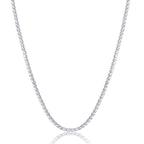 Iced 3mm Crystal Tennis Chain in White Gold