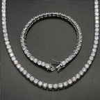 5mm Single Row Tennis Set - 18K White Gold Plated