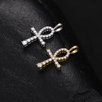 S925 Moissanite Ankh Cross Necklace