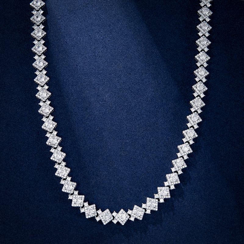 10mm Moissanite Cloister Link Chain in White Gold