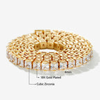 4mm Women Tennis Chain Set in Gold