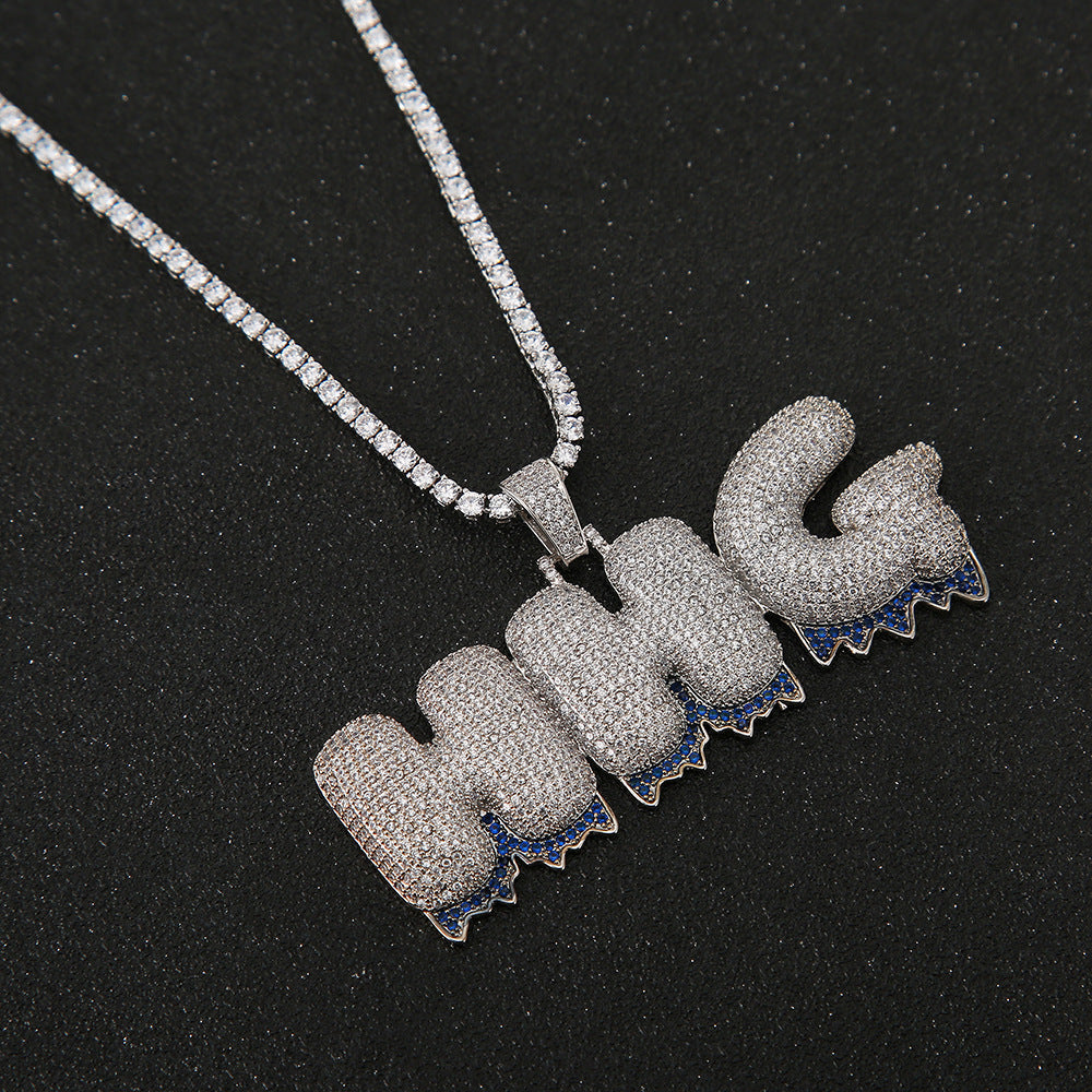 Ice Out Letters Custom Two Tone Moissanite Pendant
