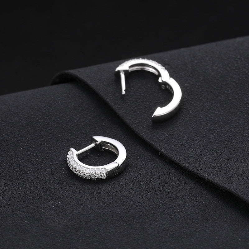 S925 Moissanite Round Earrings