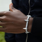 5mm Moissanite Fight Tooth and Claw Tennis Bracelet in White Gold