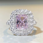 Pink Emerald Cut 3 Carat Engagement Ring