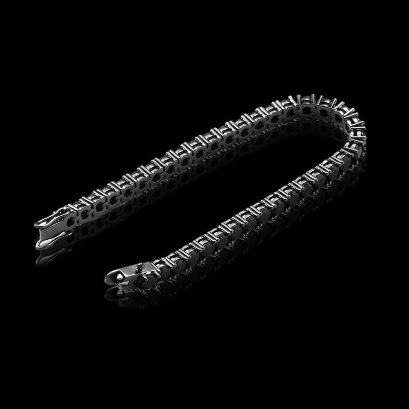 5mm Black Moissanite Tennis Bracelet in Black Gold