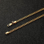 5mm Stainless Steel Cuban Chain in Gold