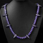 5mm Moissanite Purple Fight Tooth and Claw Tennis Chain