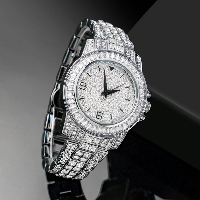 Iced Heavy Metal Hip Hop Watch - 40.6mm White Gold