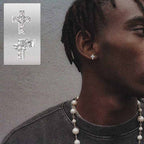 S925 & VVS Moissanite Cross Stud Earrings for Men