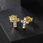 S925 & VVS Moissanite Cross Stud Earrings for Men