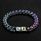 10mm Rainbow Miami Cuban Link Bracelet for Men