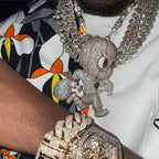 Street Style | Iced Out Masked Escape Thief Pendant