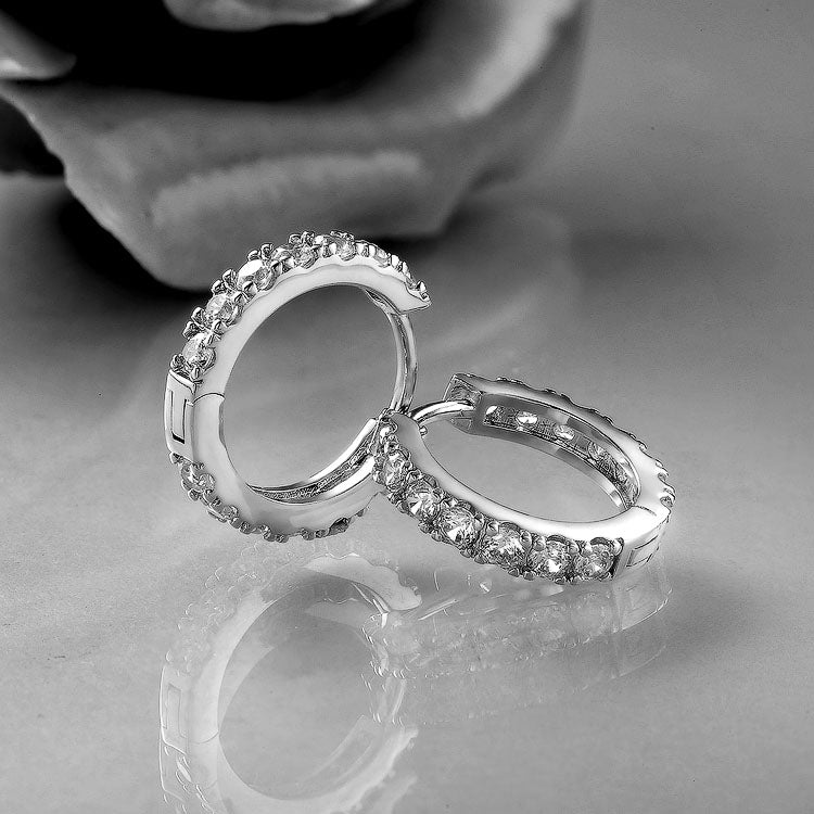 S925 Moissanite Diamond Sterling Silver Hoop Earrings for Men