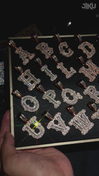 Hip Hop Iced Out Thorn A-Z Letter Pendant With Free Rope Chain