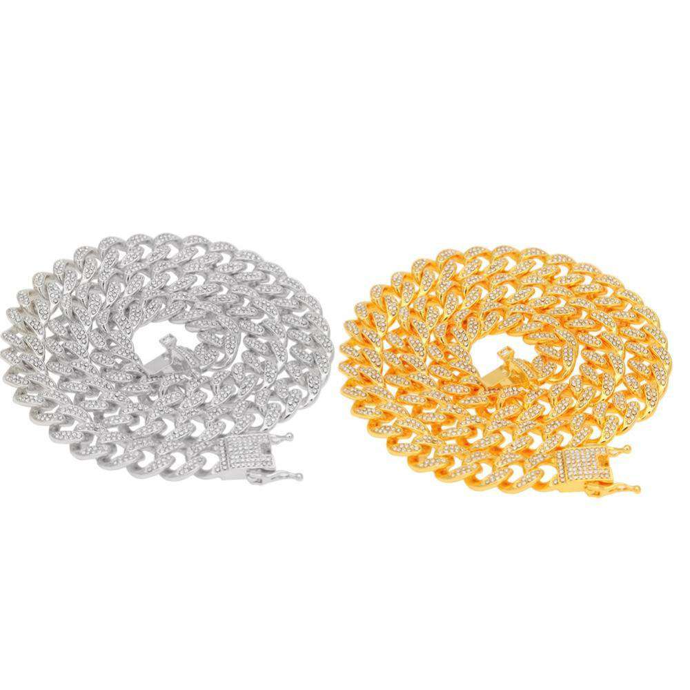 13mm/20mm Cuban Chain & Bracelet Set - 5x 18K Gold Plated