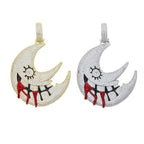 XL Moissanite Iced Out Blood Moon Hip Hop Pendant Necklace