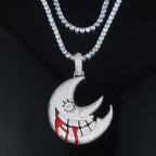 XL Moissanite Iced Out Blood Moon Hip Hop Pendant Necklace