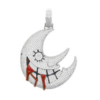 XL Moissanite Iced Out Blood Moon Hip Hop Pendant Necklace