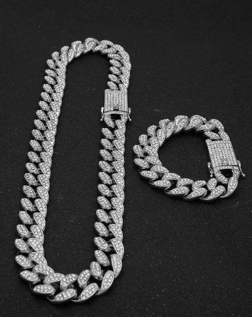 13mm/20mm Cuban Chain & Bracelet Set - 5x 18K Gold Plated