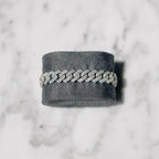 12mm Moissanite Prong Cuban Bracelet