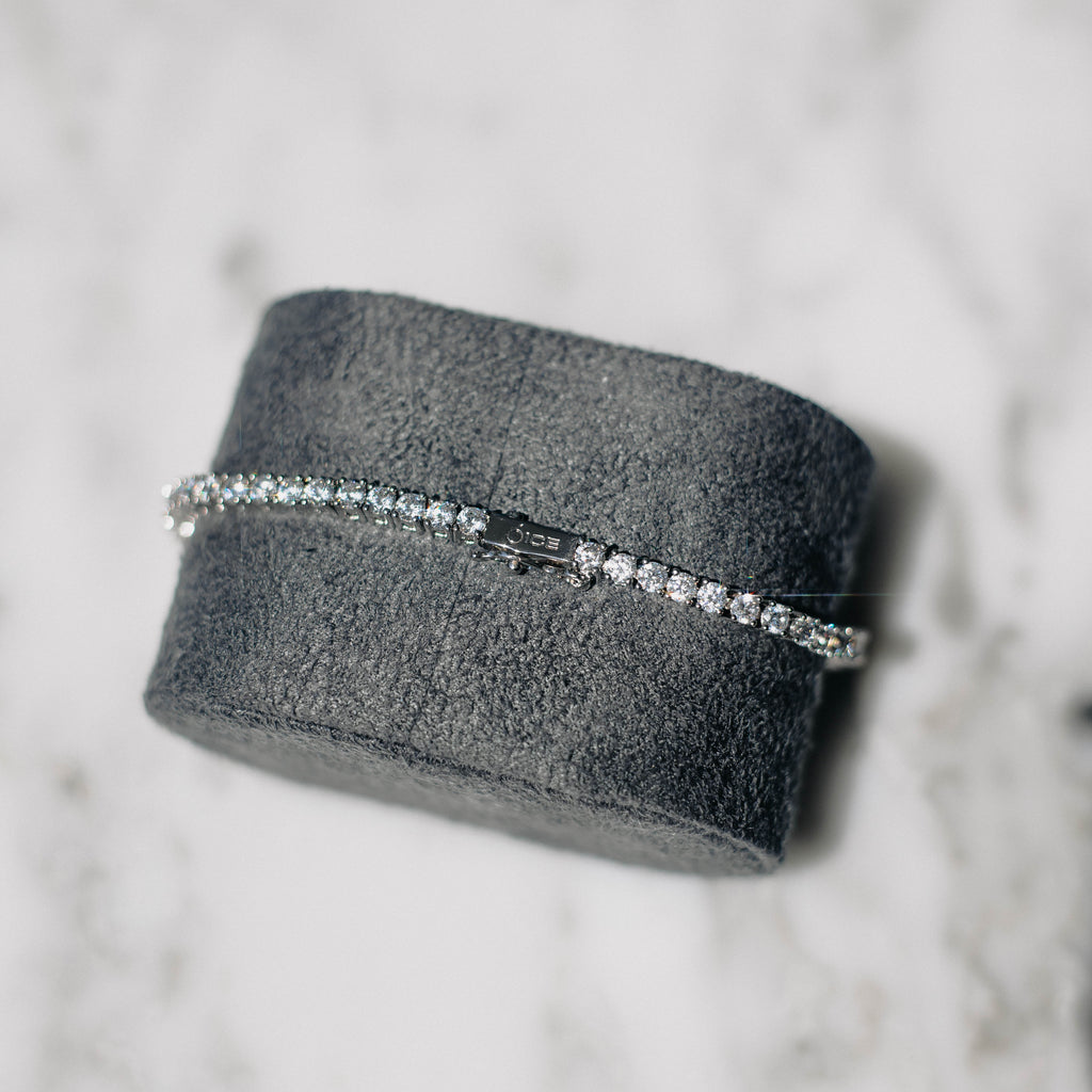 3mm Moissanite Tennis Bracelet White Gold