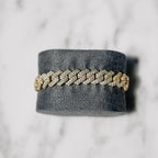 12mm Moissanite Prong Cuban Bracelet
