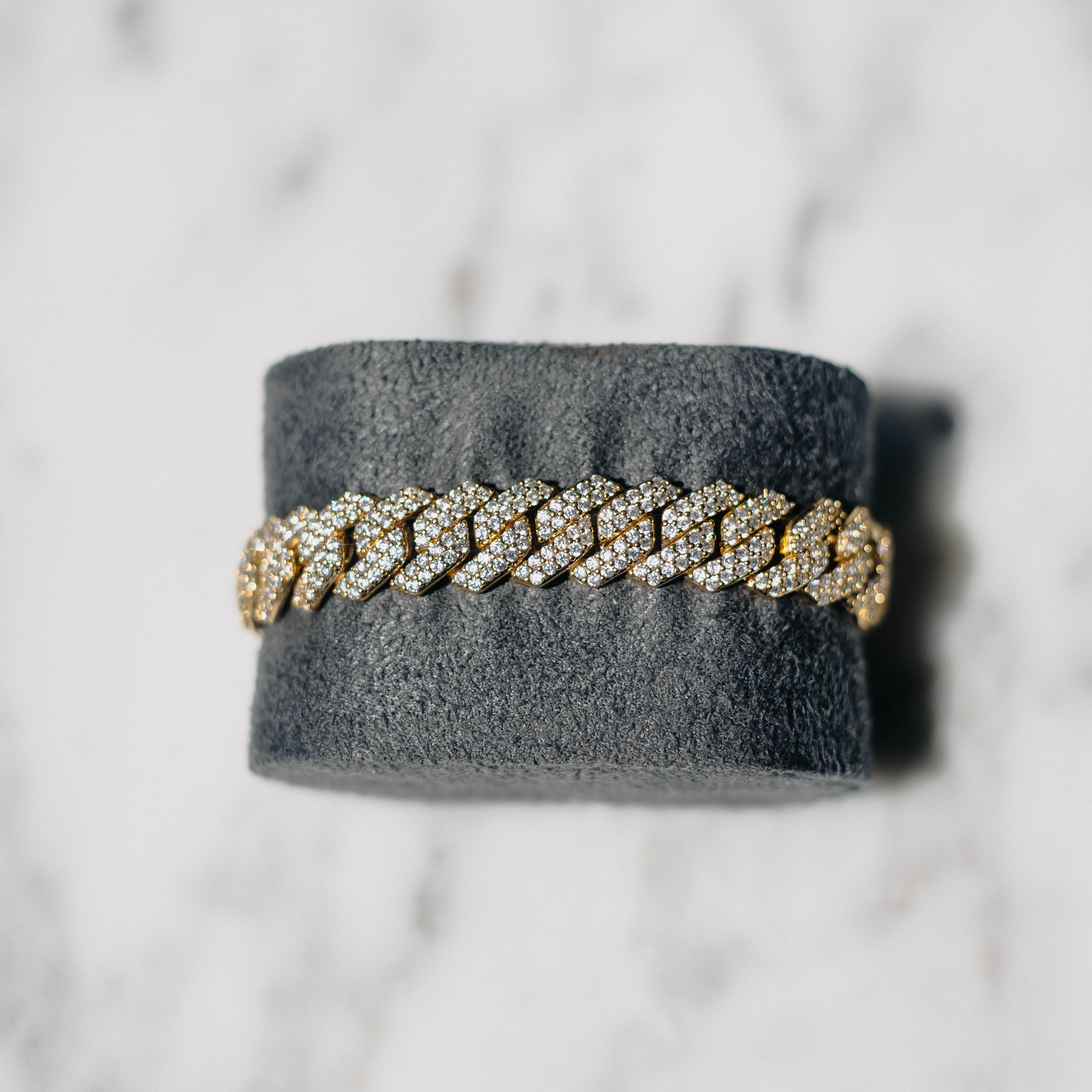 12mm Moissanite Prong Cuban Bracelet