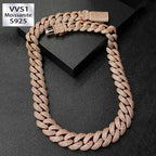 S925 Moissanite 20mm Cuban chain