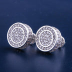 Round Moissanite Iced Stud Mens Earrings