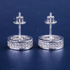 Round Moissanite Iced Stud Mens Earrings