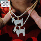 S925 Silver Moissanite Sheep Pendant