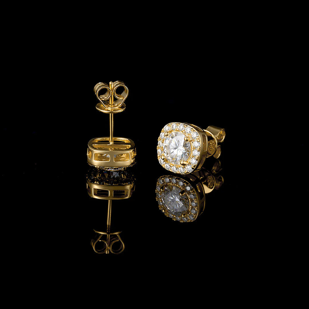 0.5 Carats *2 VVS1 Moissanite 925 Sterling Silver Square Stud Earrings