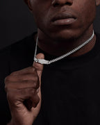 8mm Moissanite Miami Prong Link Chain with Iced Clasp