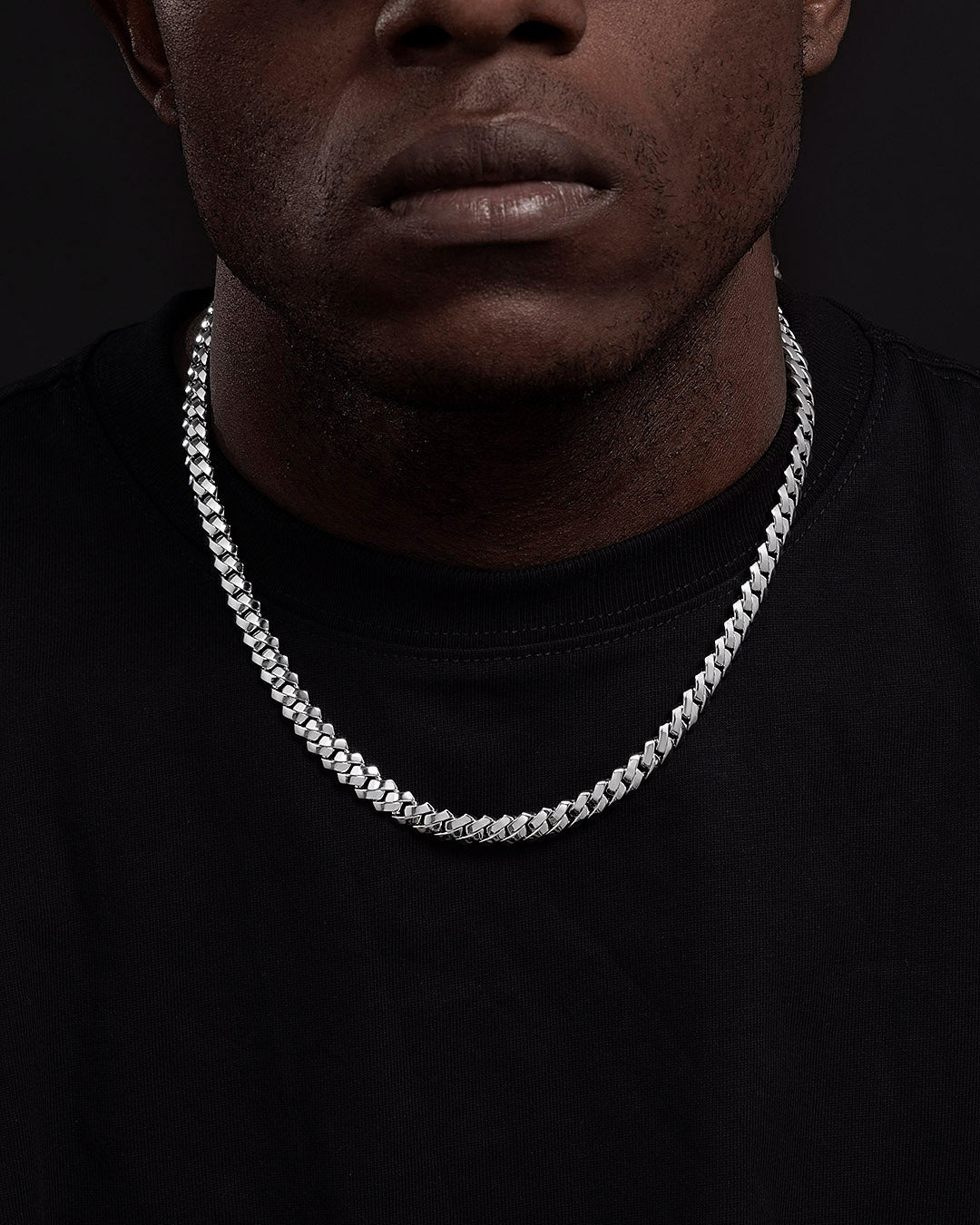 8mm Moissanite Miami Prong Link Chain with Iced Clasp