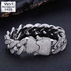 18mm Moissanite Exquisite Cuban Interface Bracelet