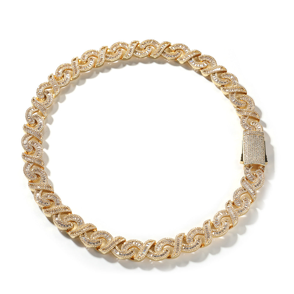 15mm Ice Out Infinity "∞"  Moissanite Diamond Chain