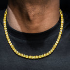 4mm Fancy Yellow/Pink/Purple Moissanite Tennis Chain in Gold