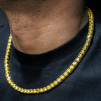 4mm Fancy Yellow/Pink/Purple Moissanite Tennis Chain in Gold